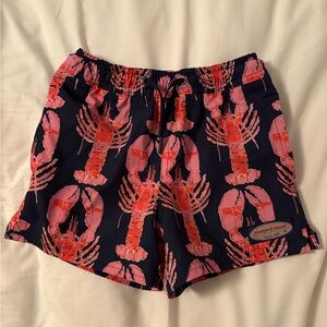 Vineyard Vines Boys Navy and Pink Lobster Swimsuit
